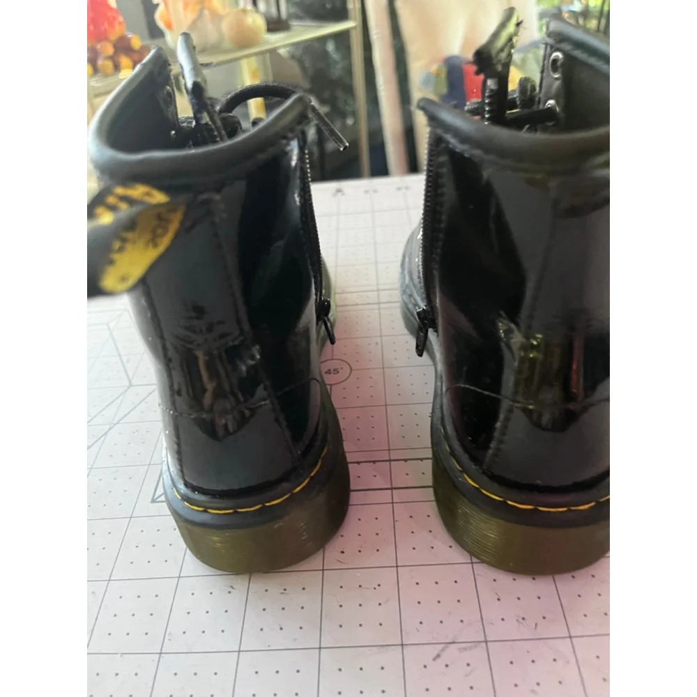 Kids Dr Martin patent leather black boots
